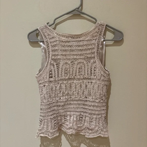 Willi Smith Cream Lace Tank Top - Picture 2 of 4